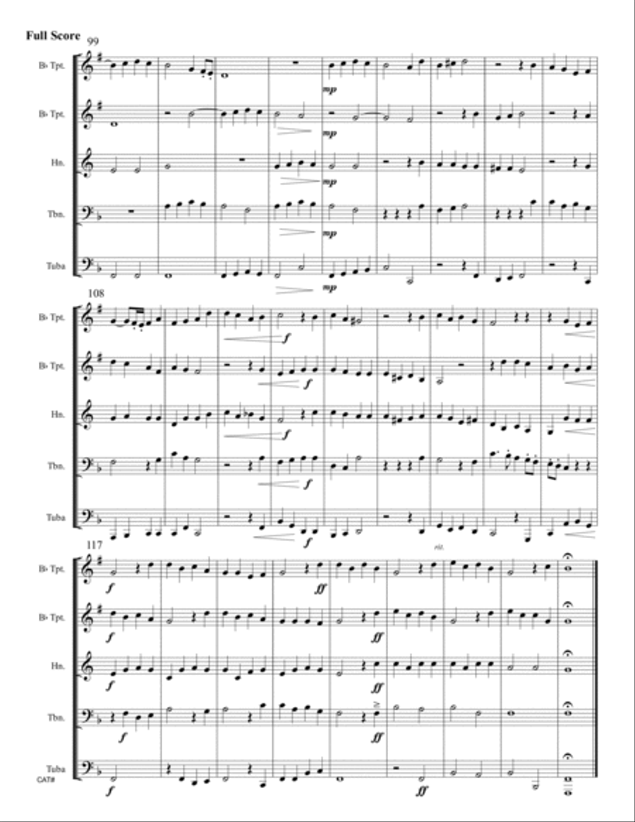Hodie Christus Natus Est (Christ Is Born Today) for Brass Quintet Brass Quintet scores gallery preview page 6