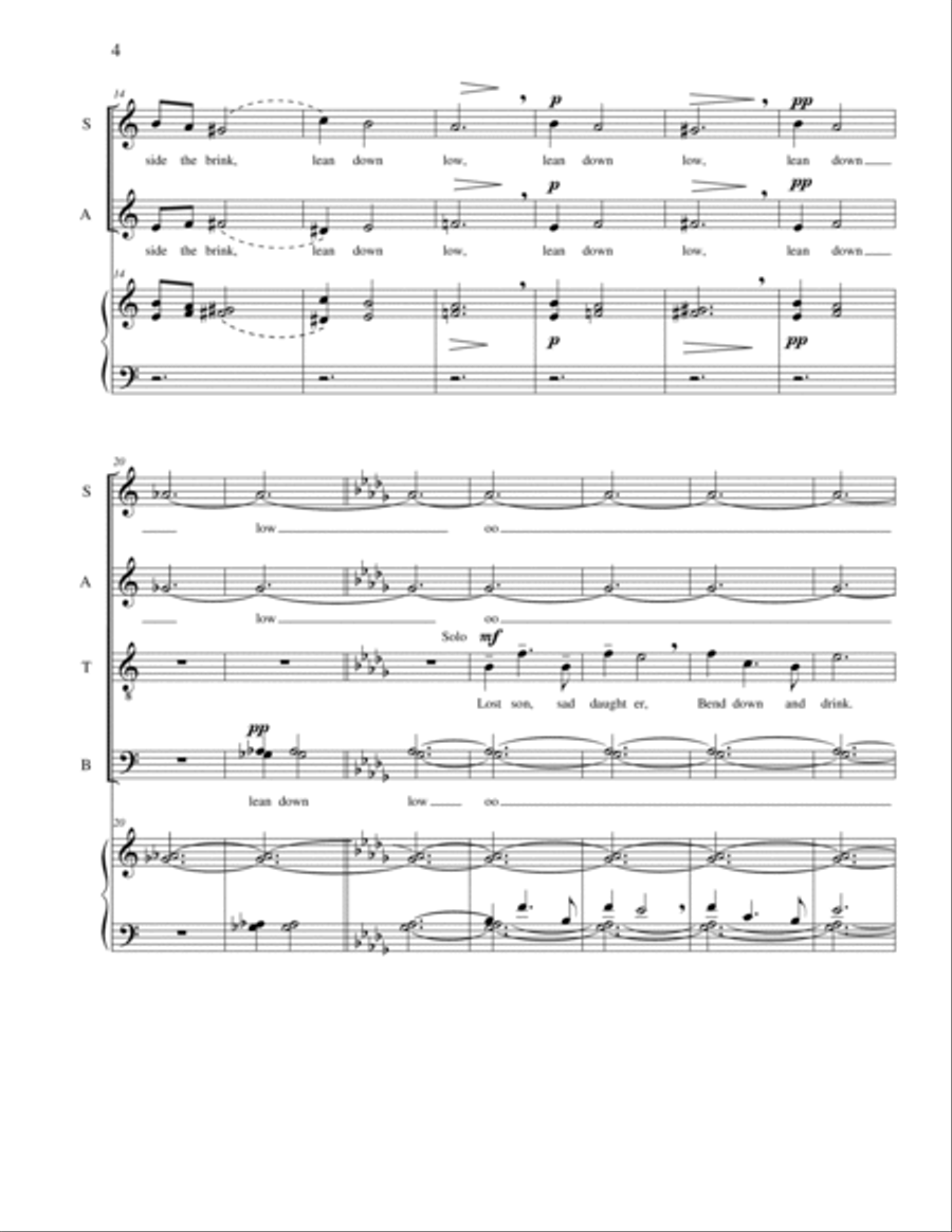 Inscription For a Wayside Spring 4-Part scores gallery preview page 4