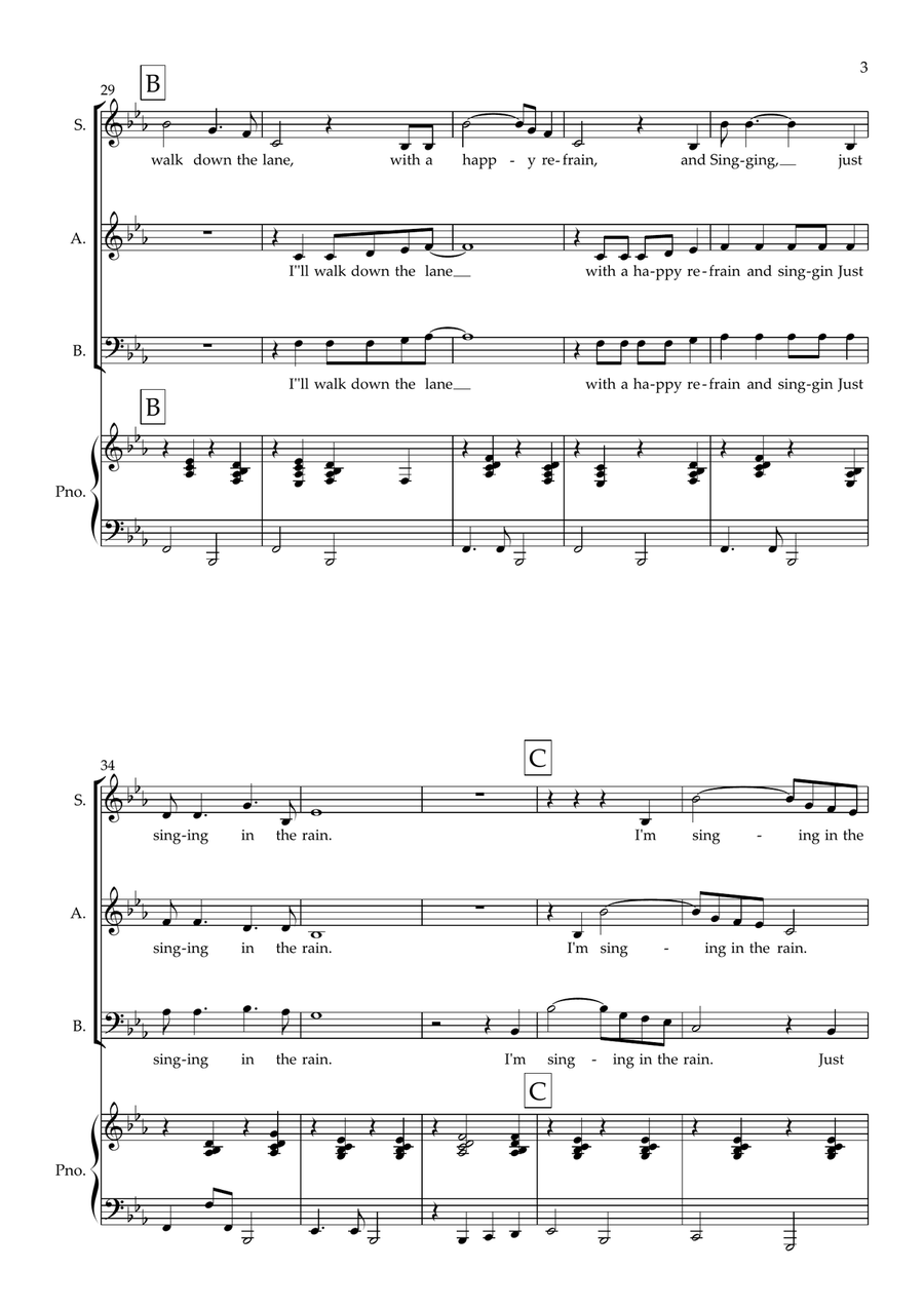 Singin' In The Rain Singin' In The Rain 3-Part scores gallery preview page 3