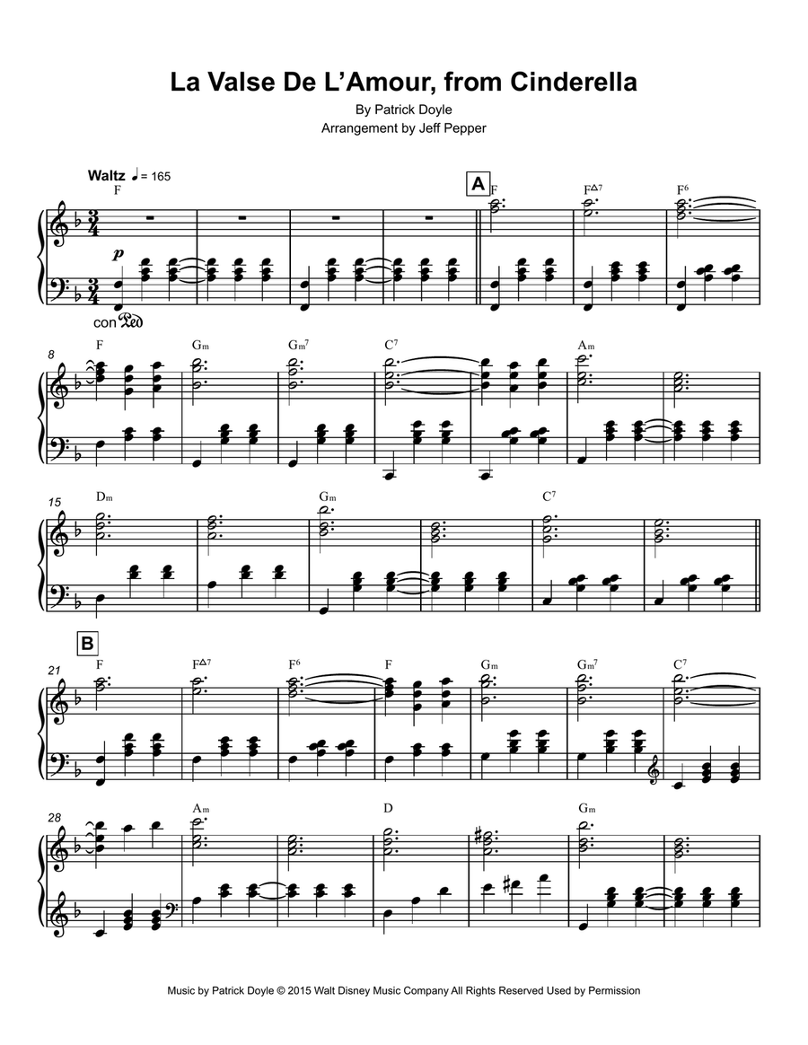 La Valse De L'amour Piano Solo scores gallery preview page 1