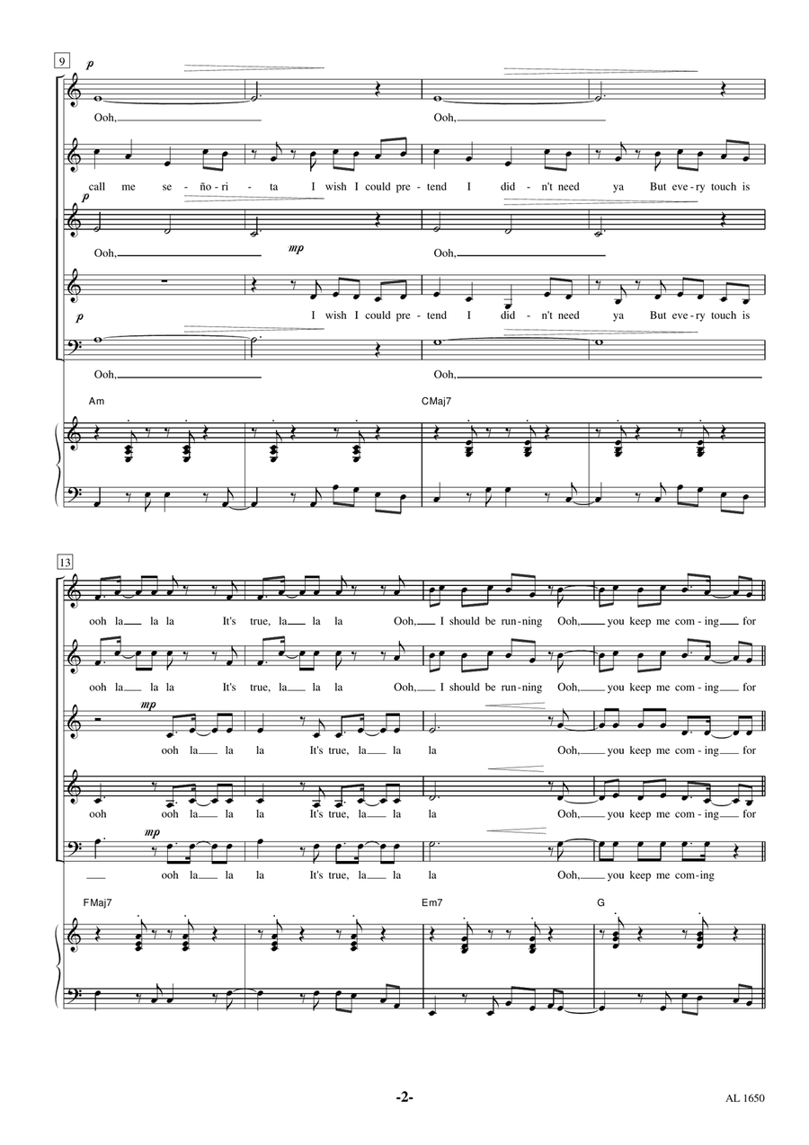Senorita Choir scores gallery preview page 2