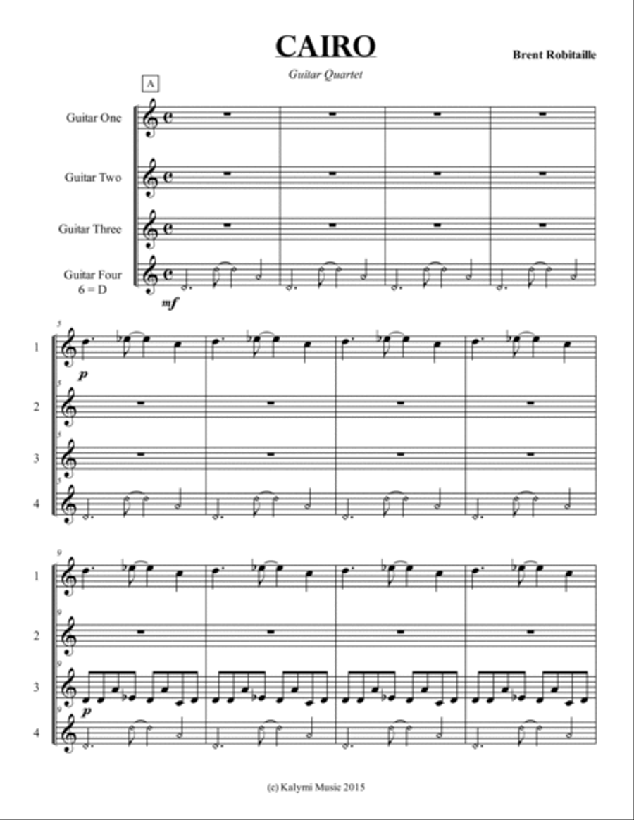 Cairo - Guitar Quartet - Score and Parts Guitar Ensemble scores gallery preview page 2