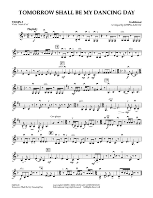 Tomorrow Shall Be My Dancing Day - Violin 3 (Viola Treble Clef)