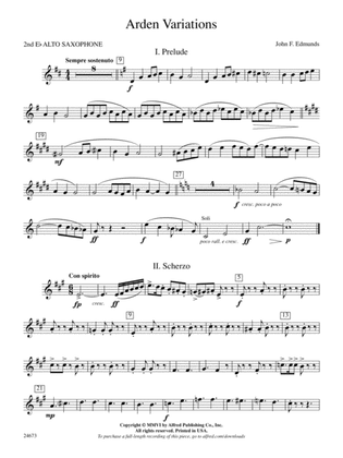 Arden Variations: 2nd E-flat Alto Saxophone