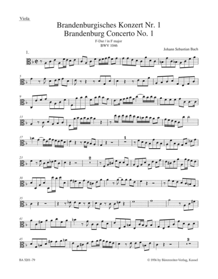 Brandenburg Concerto No. 1 and Original Version Sinfonia