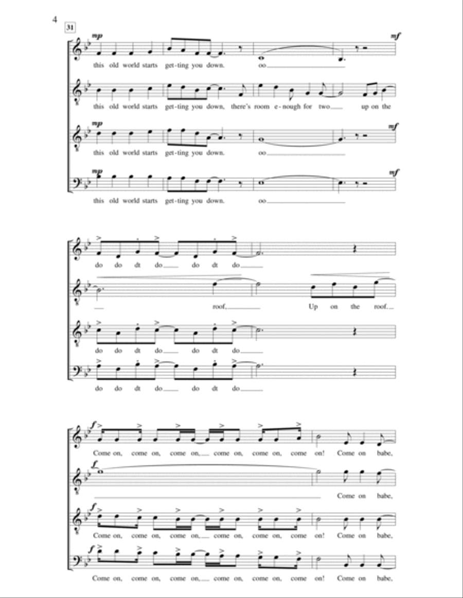Up On the Roof 4-Part scores gallery preview page 4