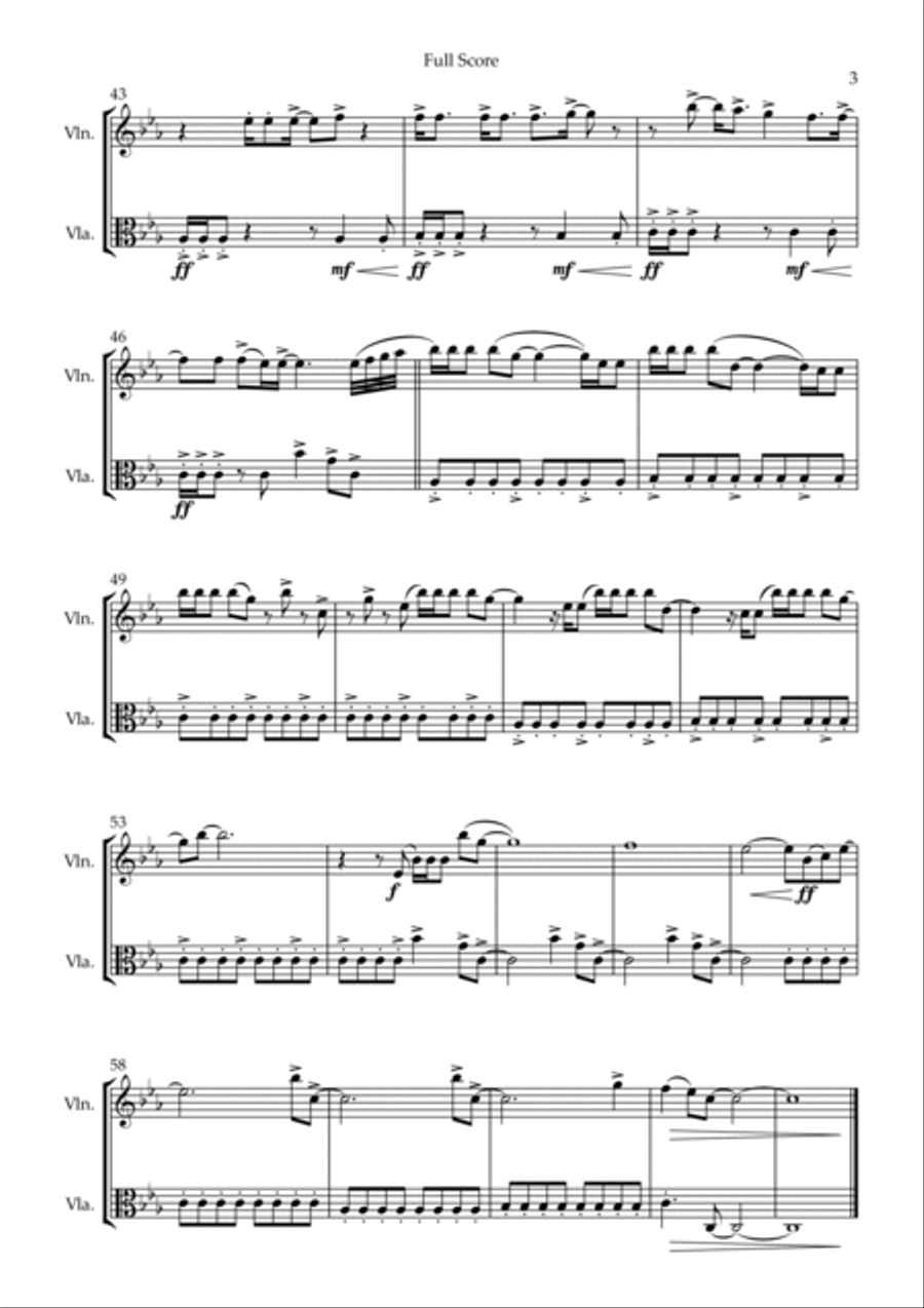 Running Up That Hill String Duet scores gallery preview page 3
