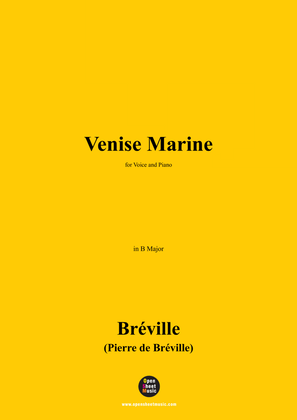 Book cover for P. de Bréville-Venise Marine,in B Major