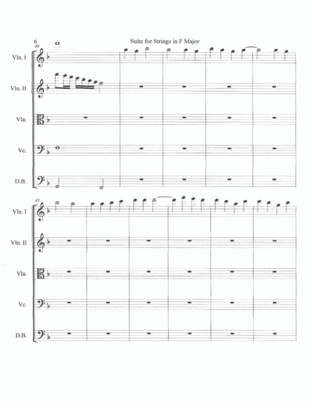 Suite for Strings in F Major--Score image number null
