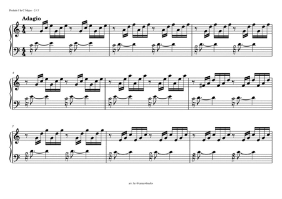 Prelude in C Major: Easy Piano Sheet Music PDF for Timeless Harmony Easy Piano scores gallery preview page 2