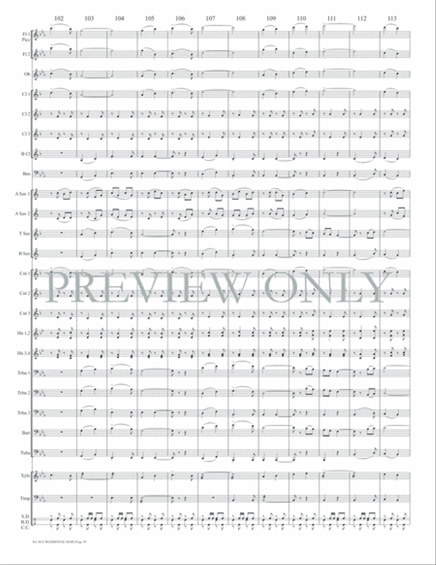 R.C.M.P. Regimental March Concert Band scores gallery preview page 13