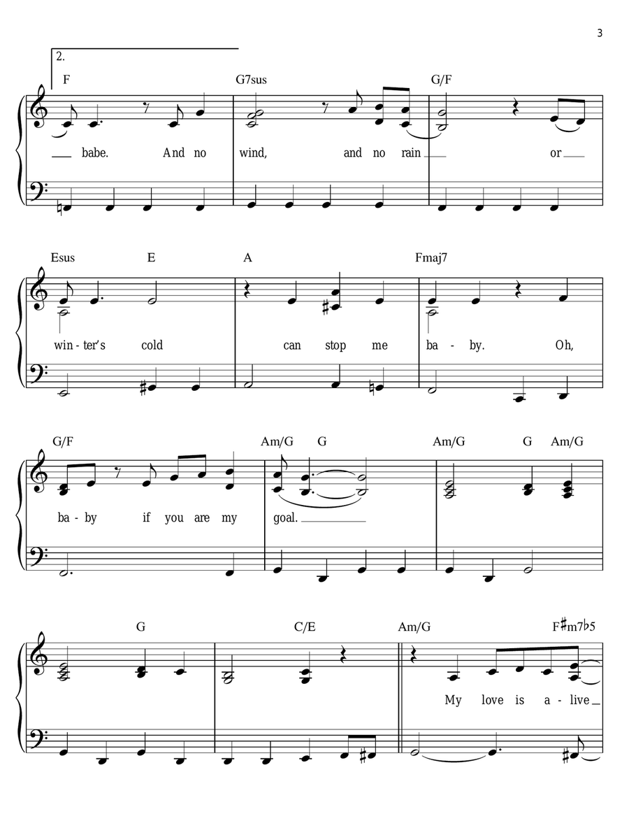Ain't No Mountain High Enough Easy Piano scores gallery preview page 3