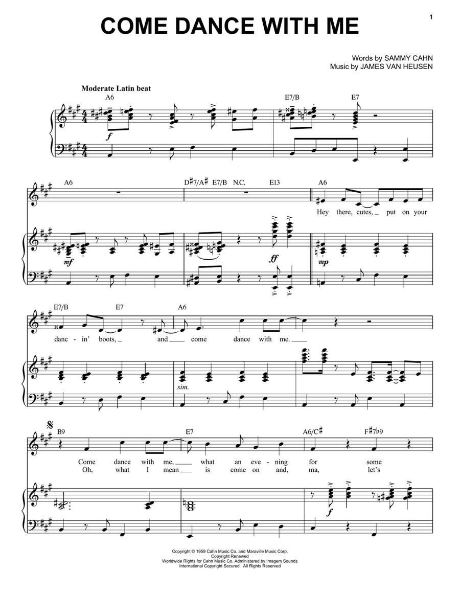 Come Dance With Me Guitar scores gallery preview page 1