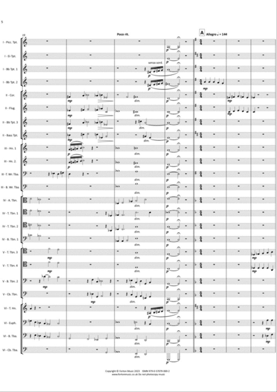 Sonata for 24 Brass Instruments Brass Ensemble scores gallery preview page 6