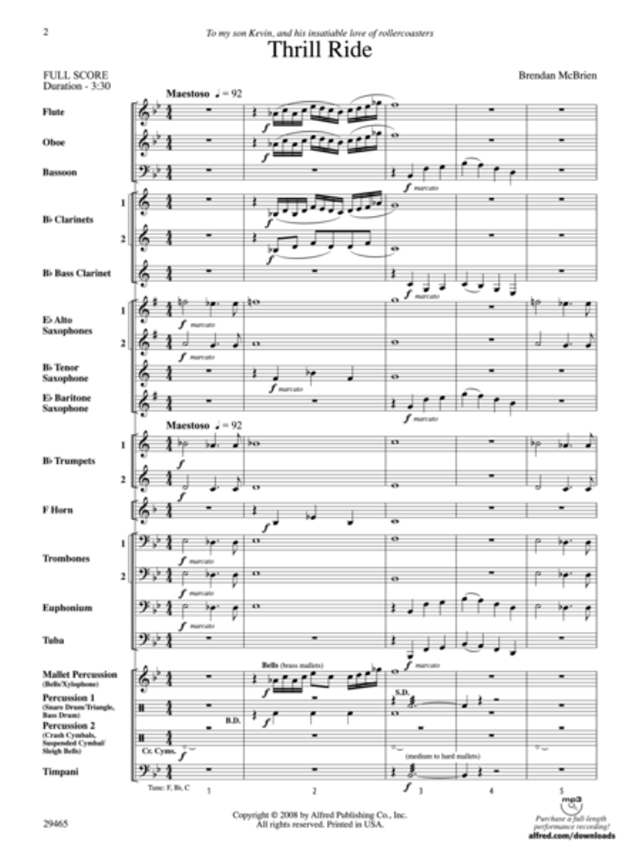 Thrill Ride Concert Band scores gallery preview page 2