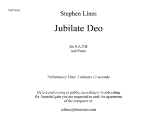 Jubilate Deo for Choir and Piano