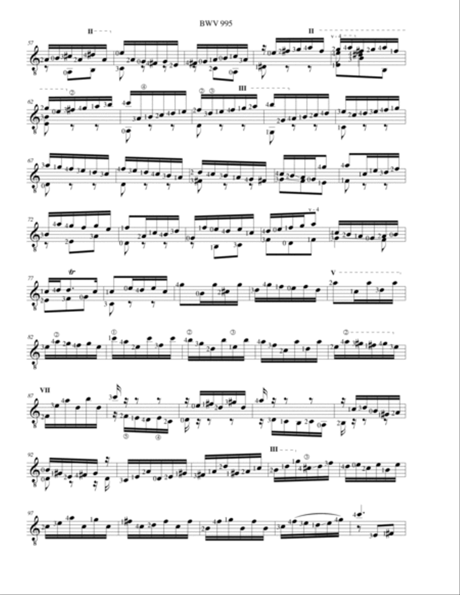 Bach Third Lute Suite BWV 995 Lute scores gallery preview page 4
