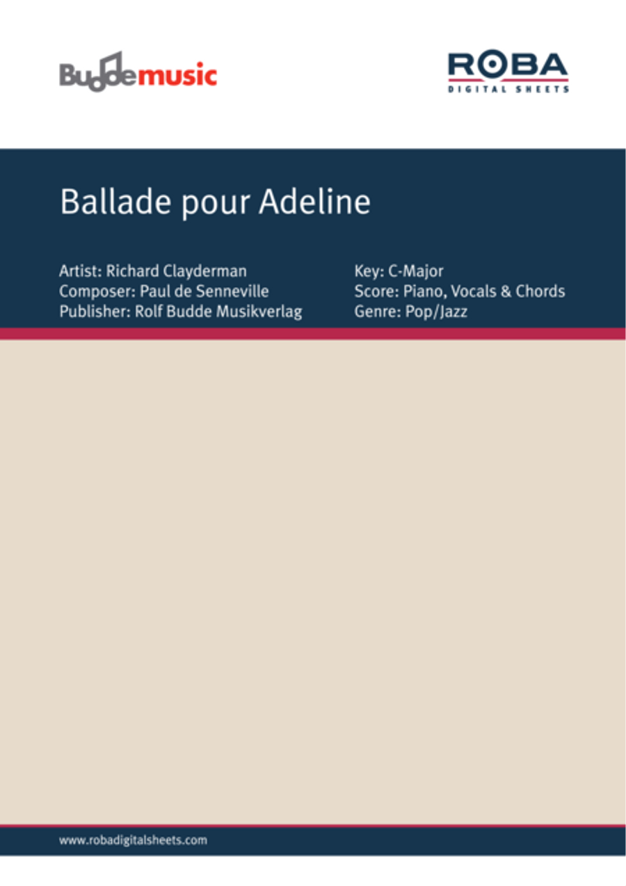 Ballade pour Adeline Piano scores gallery preview page 1