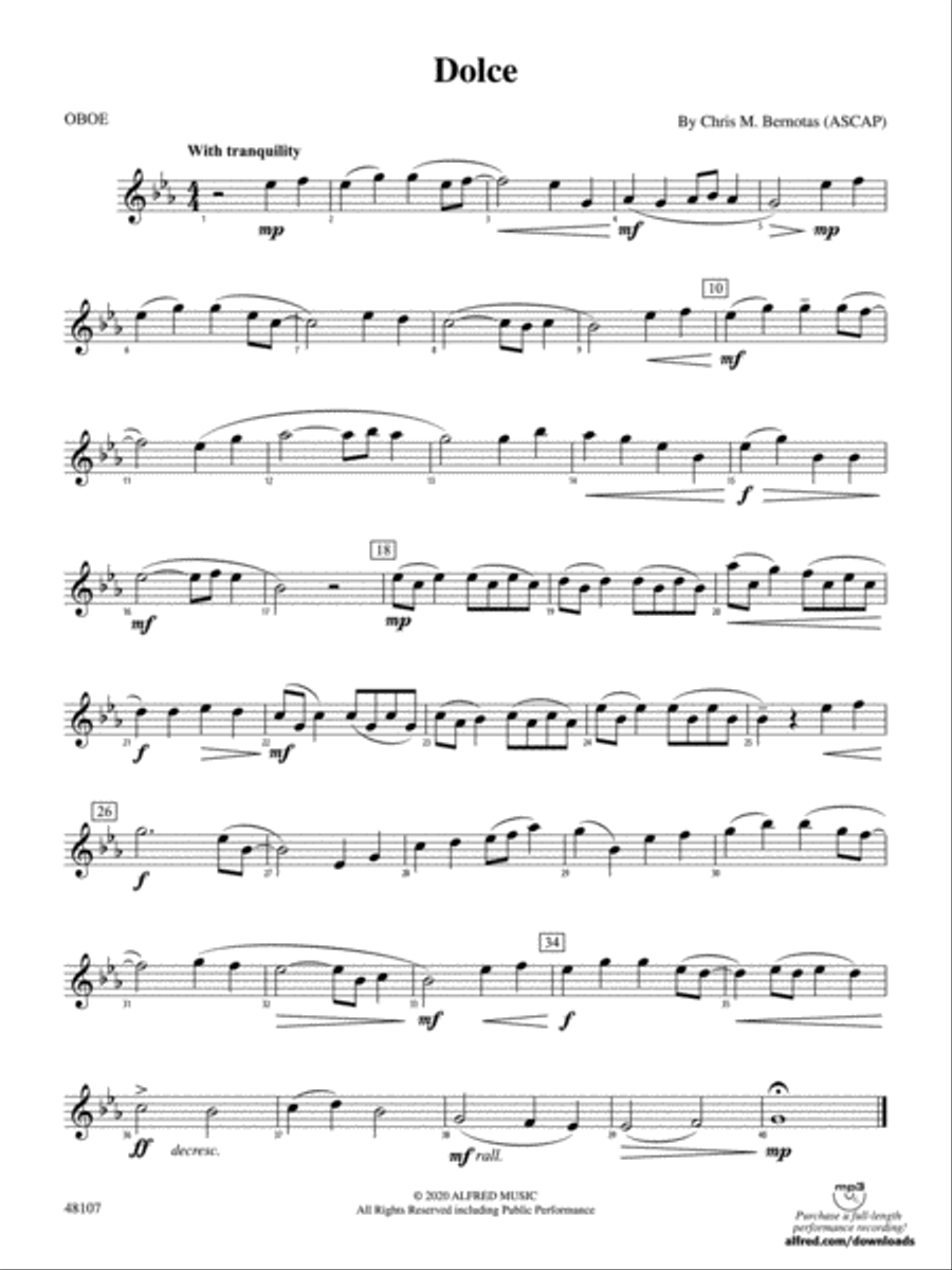 Dolce: Oboe Dolce: Oboe Concert Band scores gallery preview page 1