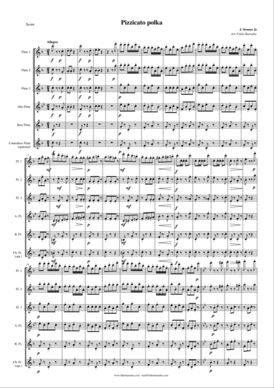 Pizzicato Polka - for Flute Choir Flute Choir scores gallery preview page 2