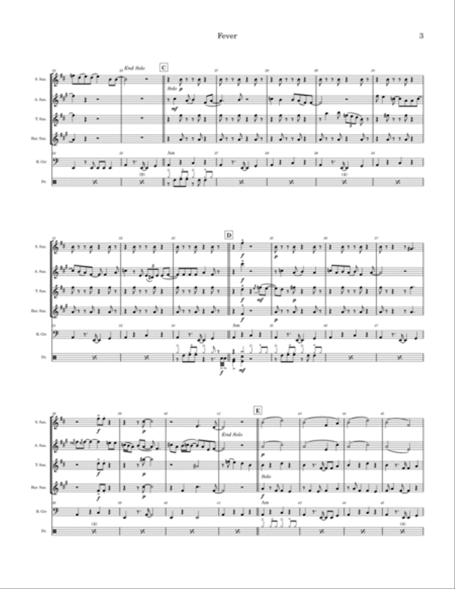 Fever Saxophone Quartet scores gallery preview page 3