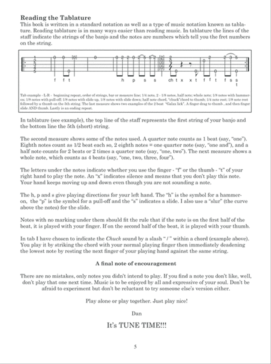 Gospel Tunes for Clawhammer Banjo-Tablature with Standard Notation for Fiddle & Other Instruments image number null