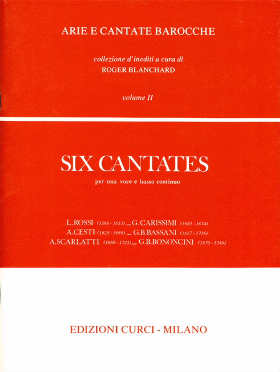 Six Cantates per una voce e basso continuo Voice Solo scores gallery preview page 1