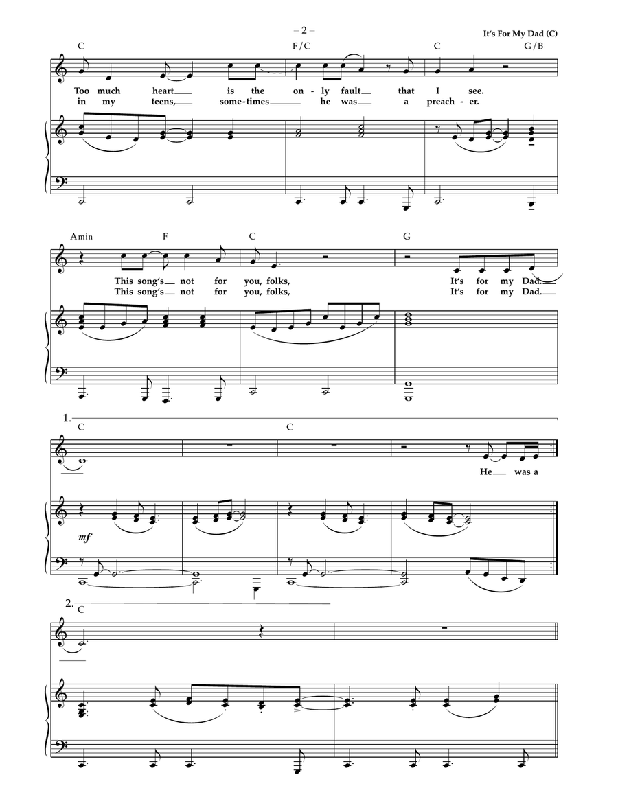 It's For My Dad Voice scores gallery preview page 2