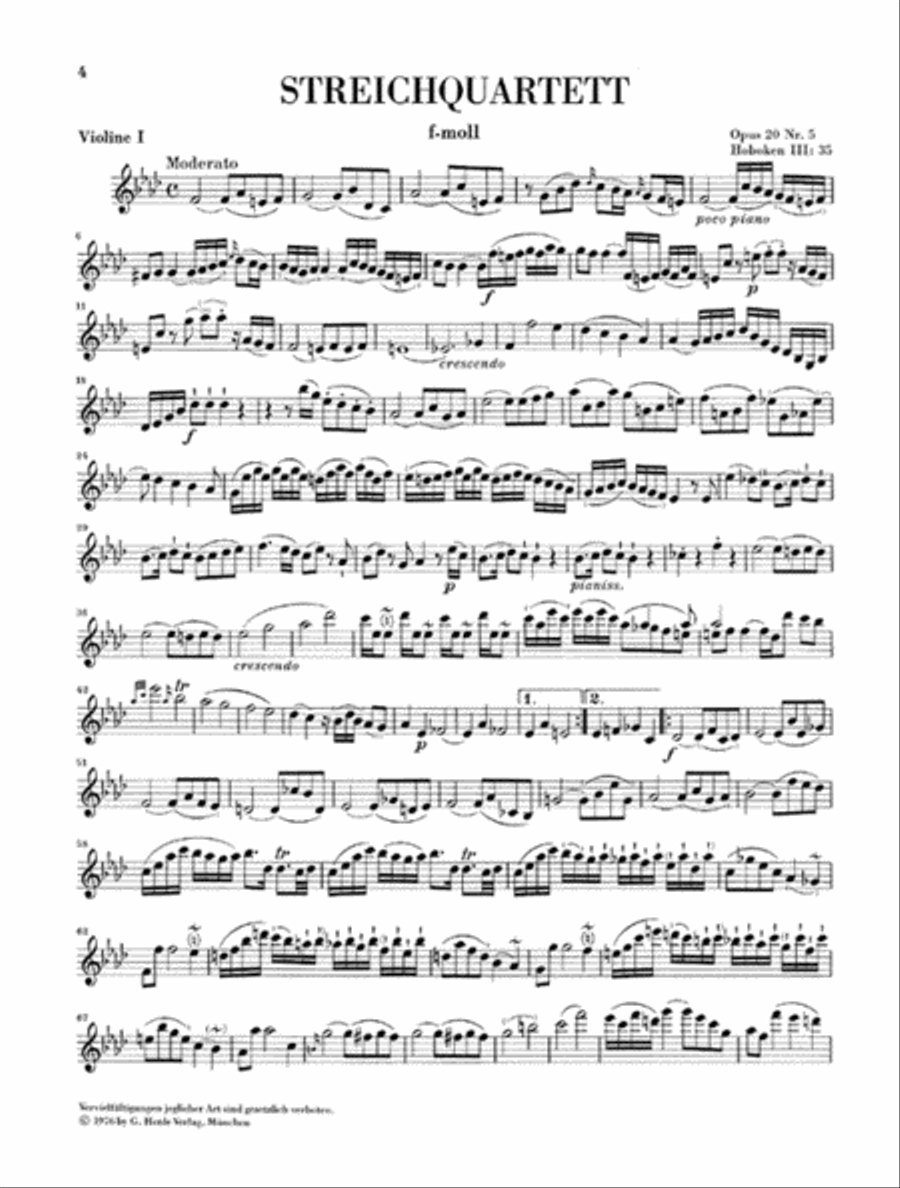 String Quartets, Vol. IV, Op. 20 (Sun Quartets) String Quartet scores gallery preview page 3