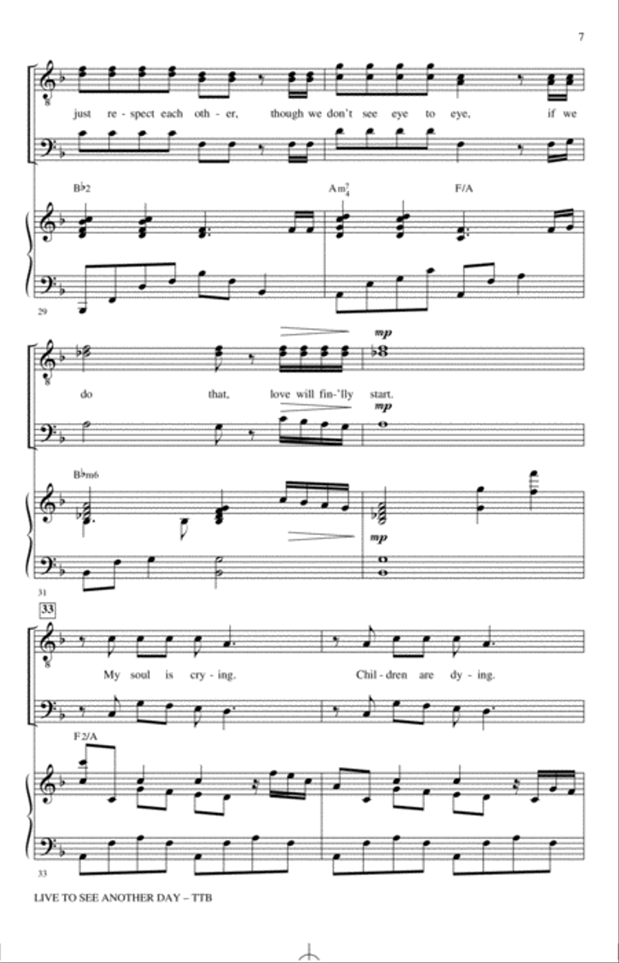 Live To See Another Day (arr. Mark Hayes) TTBB scores gallery preview page 5