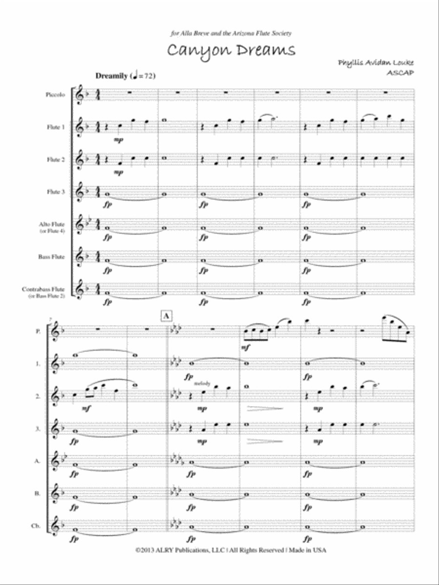 Canyon Dreams for Flute Choir image number null