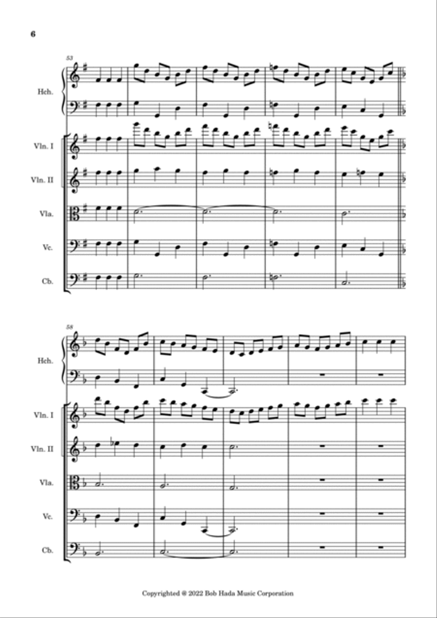 Bob Hada (Schoolspianist246): Invention in D Minor String Orchestra scores gallery preview page 6