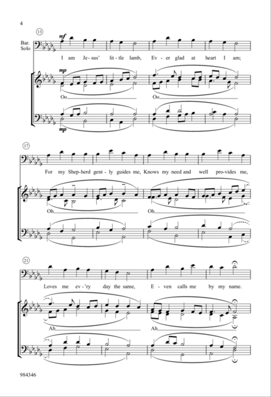 I Am Jesus' Little Lamb (Costello) 4-Part scores gallery preview page 3