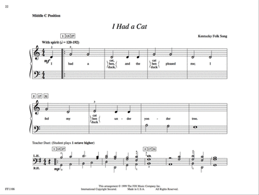 A World of Folk Songs, Book 1 Piano Method scores gallery preview page 4