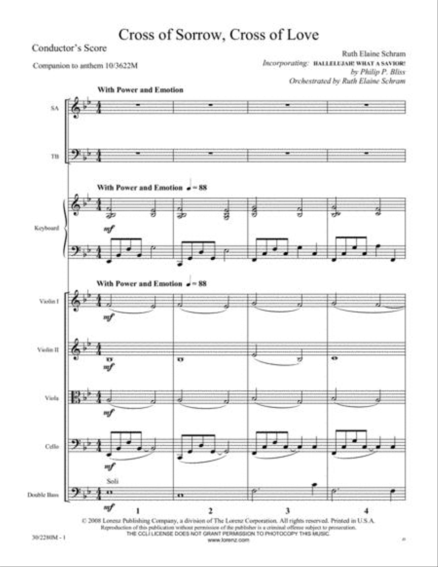 Cross of Sorrow, Cross of Love - String Orchestra Score and Parts Choir scores gallery preview page 2