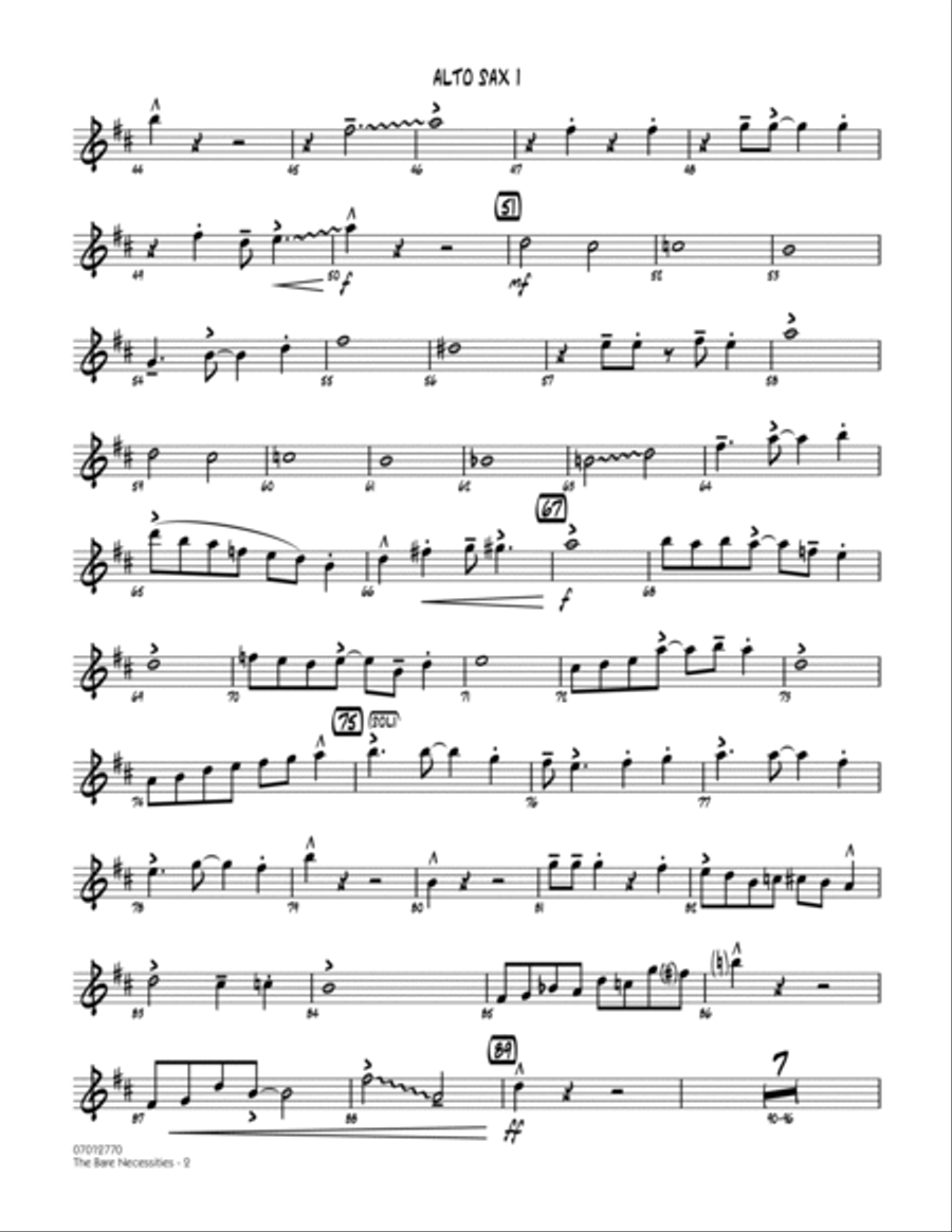 The Bare Necessities (from The Jungle Book) - Alto Sax 1 Alto Saxophone scores gallery preview page 2