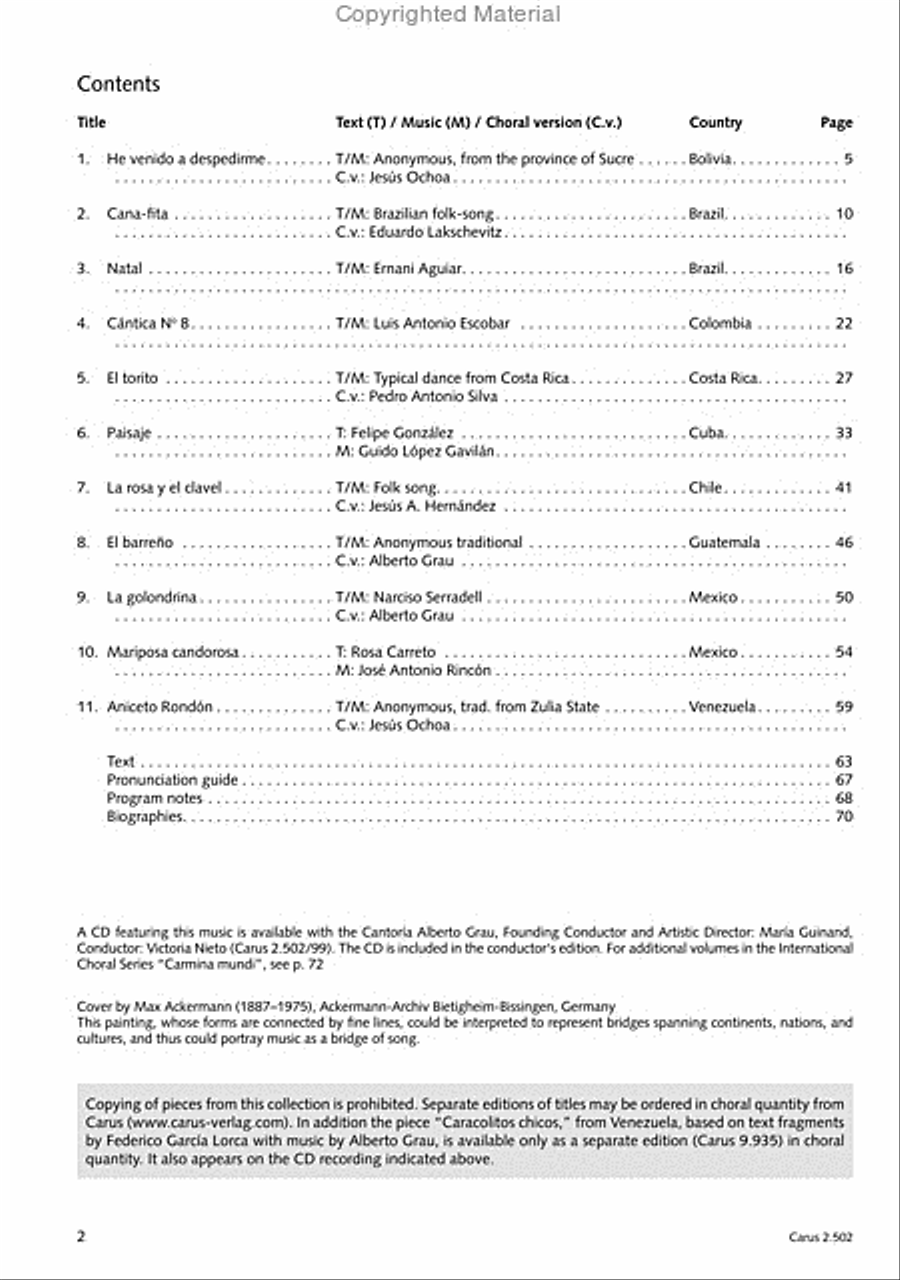 Makumbebe II. Latin American Choral Repertoire. Carmina mundi. Music + CD Choir scores gallery preview page 3