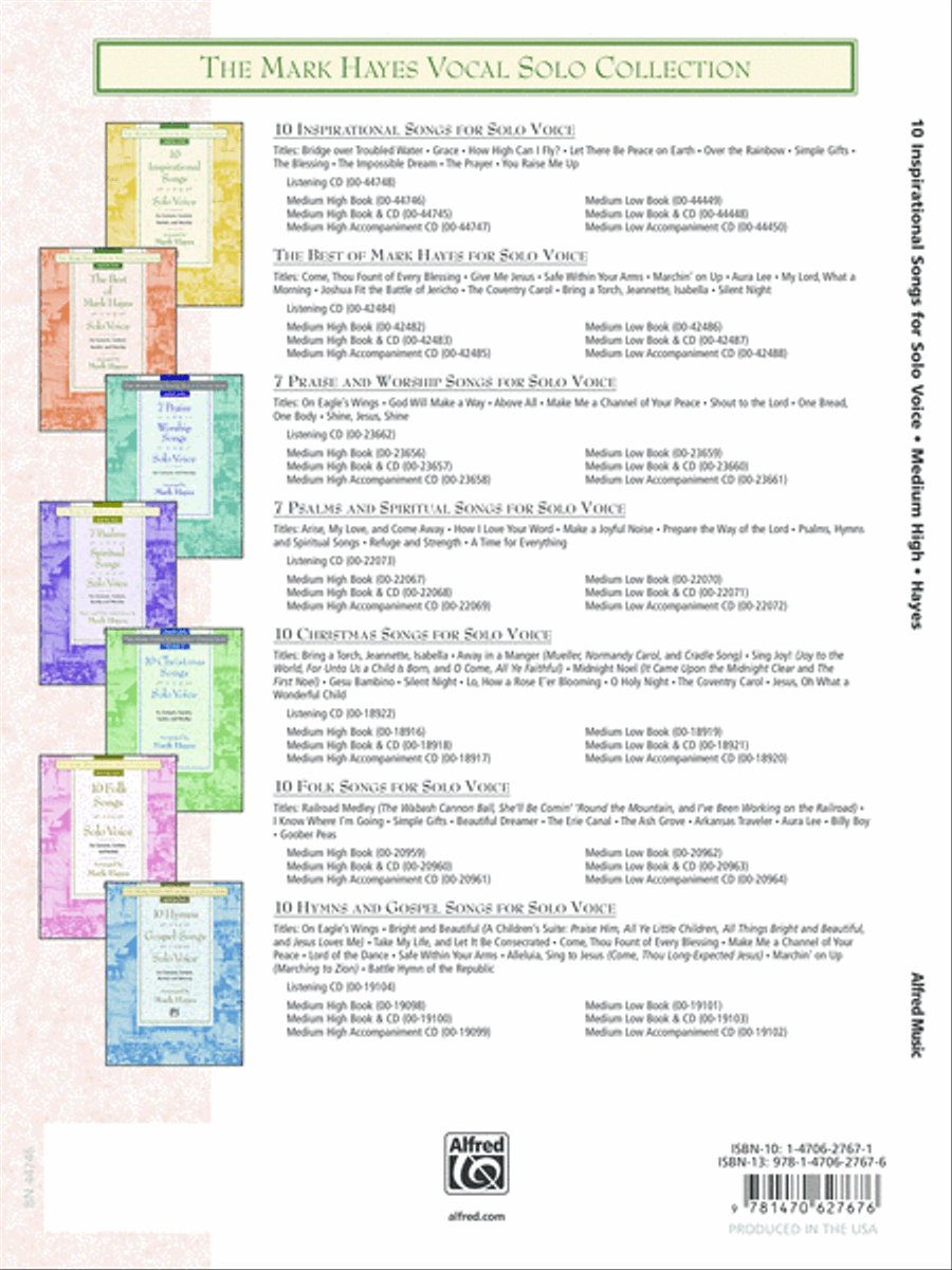 The Mark Hayes Vocal Solo Collection -- 10 Inspirational Songs for Solo Voice Medium-High Voice scores gallery preview page 2