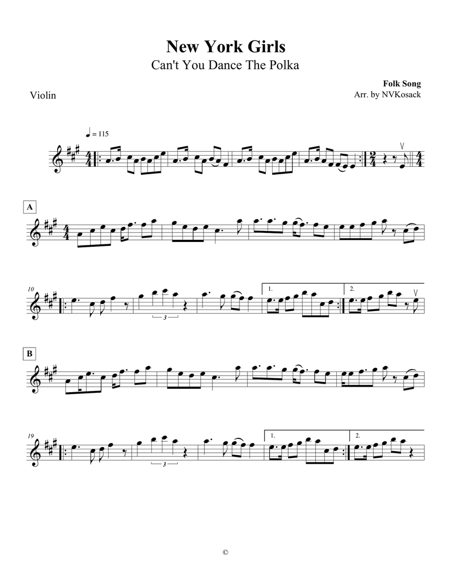 New York Girls (Can't You Dance The Polka) String Duet scores gallery preview page 5