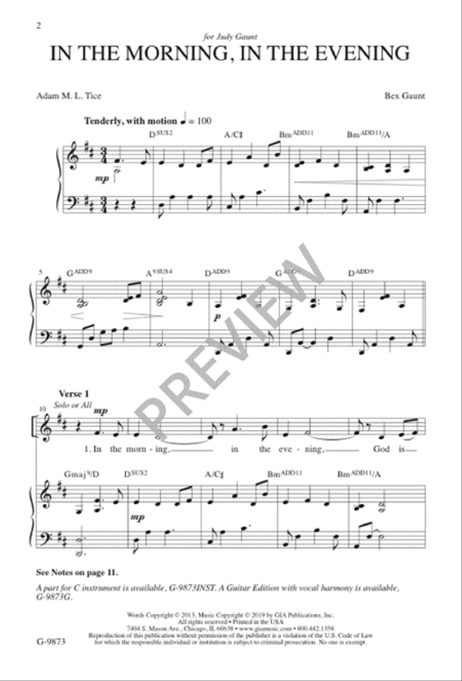 In the Morning, in the Evening 4-Part scores gallery preview page 3