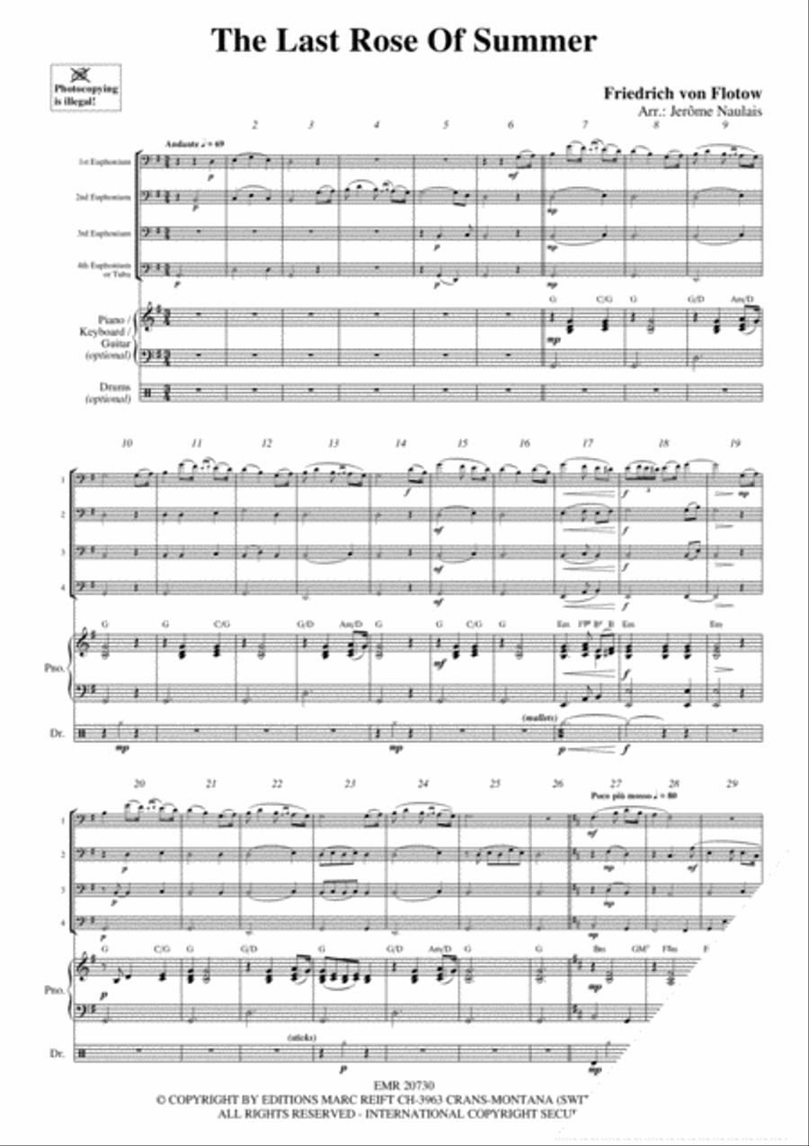 The Last Rose Of Summer The Last Rose Of Summer Euphonium Quartet scores gallery preview page 3