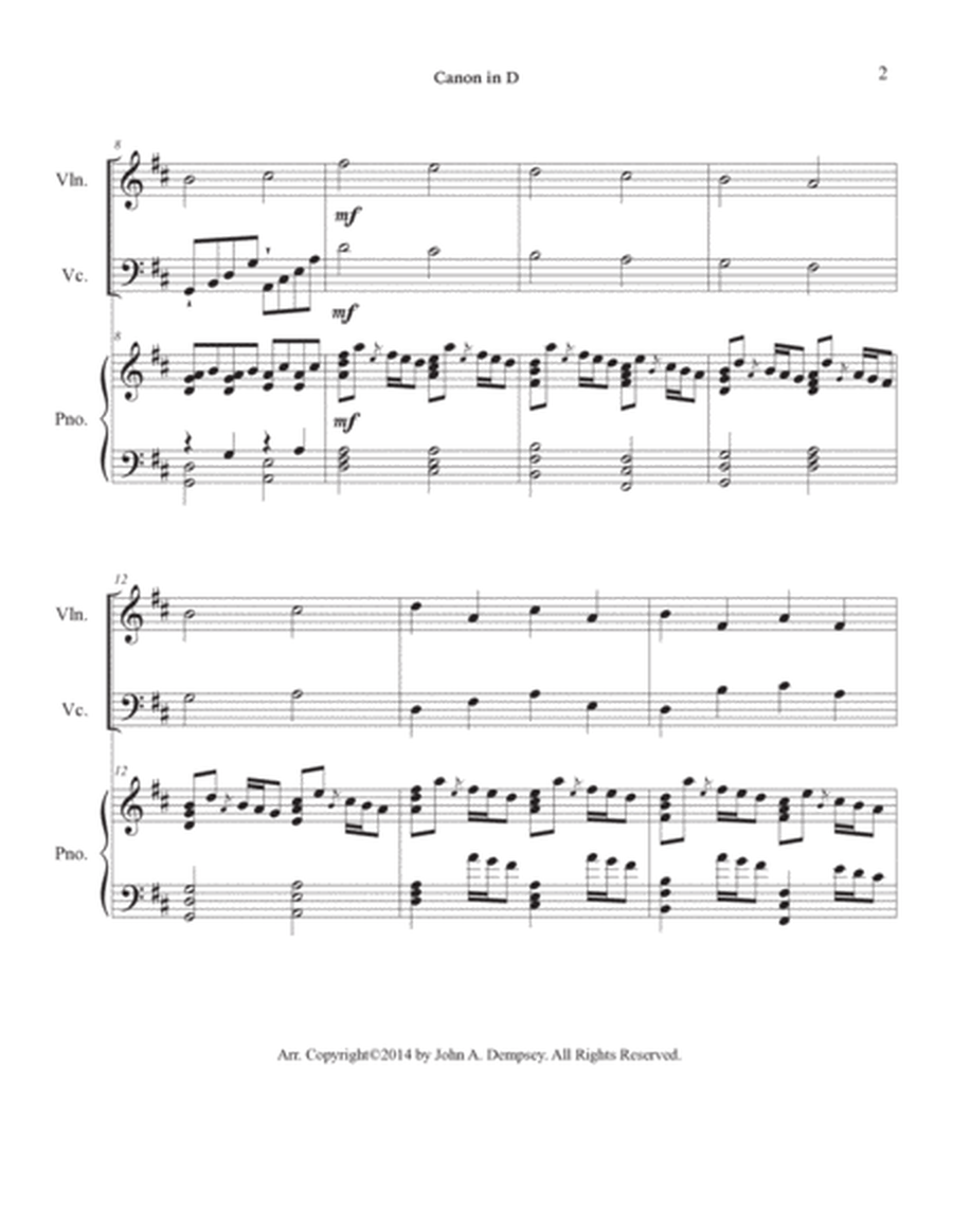Canon in D (Piano Trio): Violin, Cello and Piano image number null