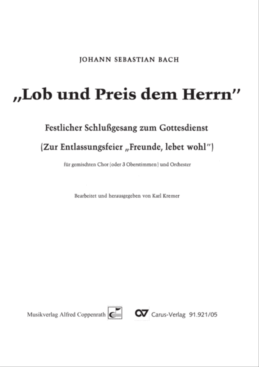 Lob und Preis dem Herrn Lob und Preis dem Herrn 4-Part scores gallery preview page 2