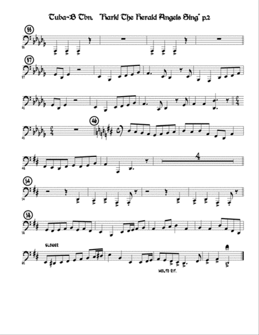 Hark, the Herald Angels Sing Brass Ensemble scores gallery preview page 2