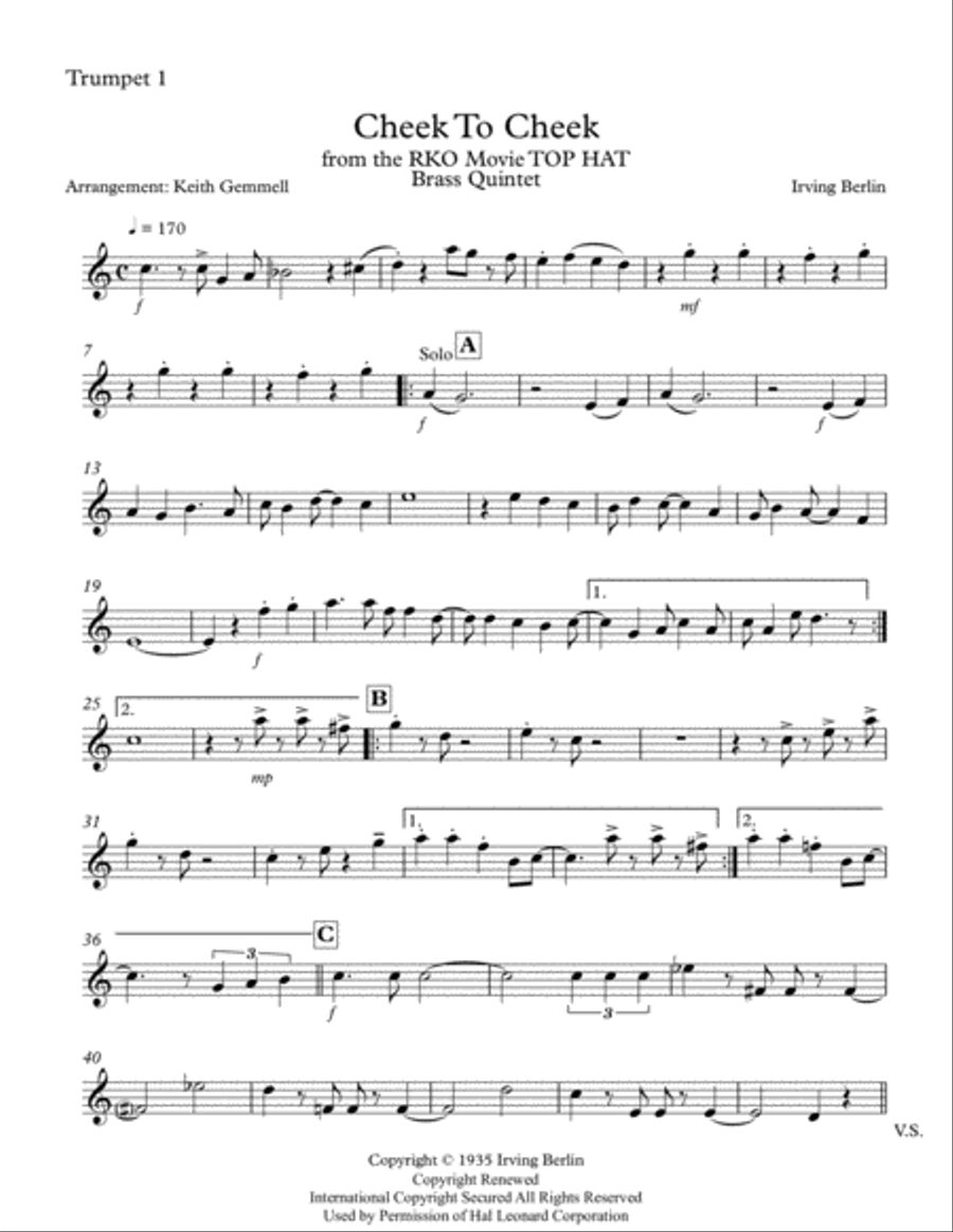 Cheek To Cheek Brass Ensemble scores gallery preview page 6