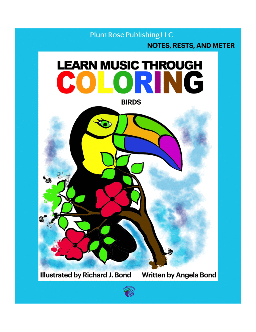 Learn Music Through Coloring Notes, Rests, and Meter: Birds Piano Method scores gallery preview page 1