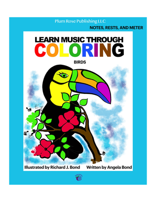 Book cover for Learn Music Through Coloring Notes, Rests, and Meter: Birds
