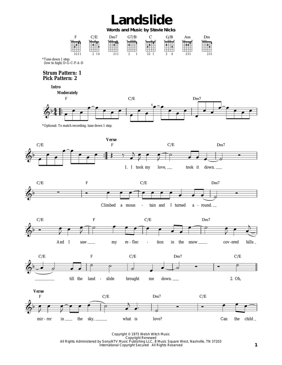 Landslide Acoustic Guitar scores gallery preview page 1