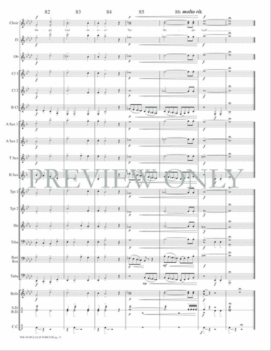 The Maple Leaf Forever Concert Band scores gallery preview page 16