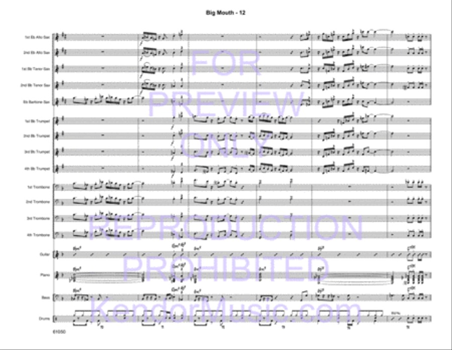 Big Mouth (Full Score) Jazz Ensemble scores gallery preview page 14